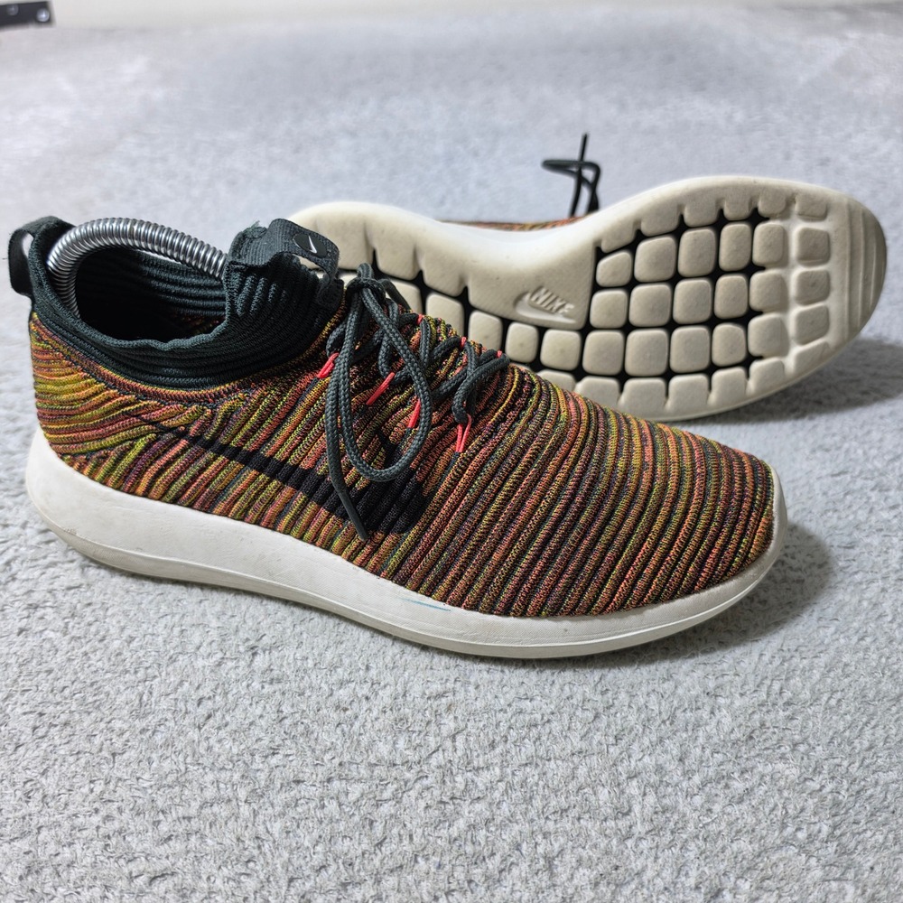 Nike Roshe Two Flyknit Women 9 Multicolor 3D Knit‎ Athletic Sneakers 917688-300
